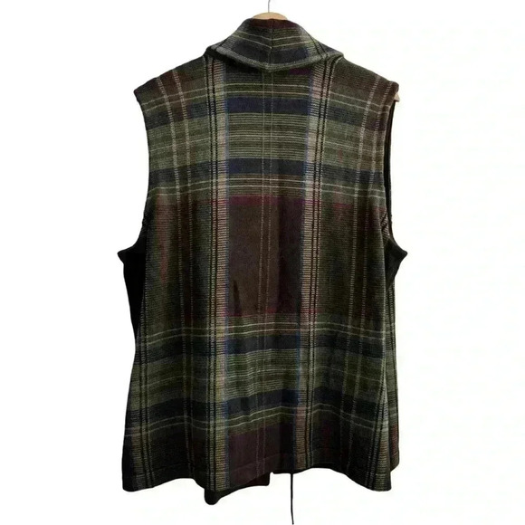 Ralph Lauren Wrap Vest Women Size 2X Plaid Academia Western Layering Piece - Picture 13 of 13